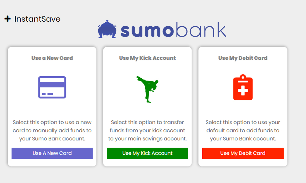 how to instantsave on sumobank